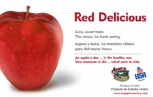 Red Delicious Apple Point-of-Sale Card