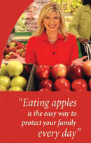 2007 Beat Cancer Promotion - Linda Quinn says "Eating apples is the easy way to protect your family every day."